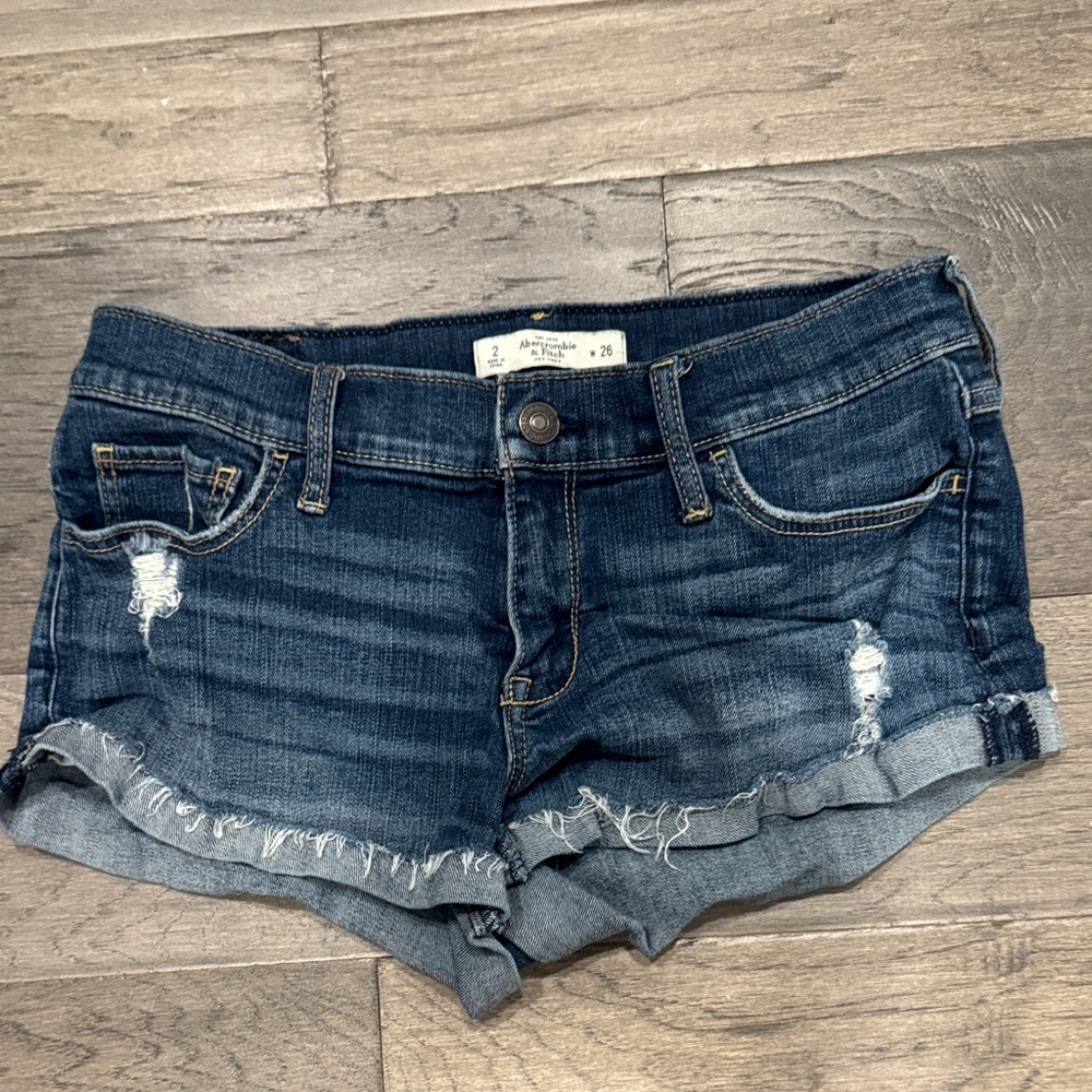 Abercrombie & Fitch Dark Blue Jean Shorts